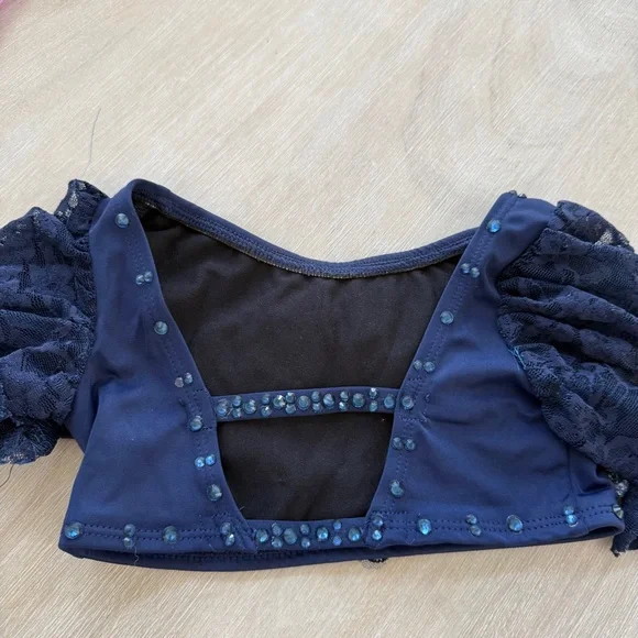 Custom Lyrical or Contemporary Solo Costume Size 6/7 Navy Blue - Picture 6 of 12